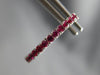 ESTATE .34CT AAA RUBY 14KT WHITE GOLD CLASSIC OVAL HUGGIE HOOP HANGING EARRINGS