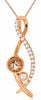 .32CT DIAMOND & AAA MORGANITE 14KT ROSE GOLD CRISS CROSS INFINITY LOVE PENDANT