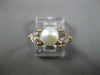 1CT CUBIC ZIRCONIA & AAA SOUTH SEA PEARL 14KT YELLOW GOLD DOUBLE HEART LOVE RING