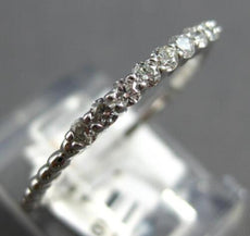 ESTATE .19CT DIAMOND 14KT WHITE GOLD 3D CLASSIC BAR BEADED FUN RING