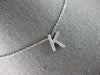 ESTATE .26CT DIAMOND 14KT WHITE GOLD 3D CLASSIC K INITIAL FLOATING PENDANT