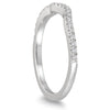 ESTATE .12CT DIAMOND 14KT WHITE GOLD 3D CLASSIC V SHAPE WEDDING ANNIVERSARY RING