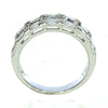 WIDE 1.59CT DIAMOND 18KT WHITE GOLD 3D ROUND & BAGUETTE CLASSIC ANNIVERSARY RING
