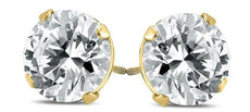 2.0CT DIAMOND 14KT YELLOW GOLD 3D CLASSIC ROUND 4 PRONG SCREWBACK STUD EARRINGS