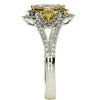 .89CT WHITE PINK & FANCY YELLOW DIAMOND 18KT TRI COLOR GOLD STAR ENGAGEMENT RING