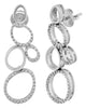 LARGE .56CT DIAMOND 18KT WHITE GOLD MULTI OPEN TEAR DROP FUN HANGING EARRINGS
