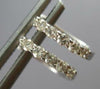 ESTATE SMALL .16CT DIAMOND 14KT WHITE GOLD 3D OVAL FUN HUGGIE HANGING EARRINGS