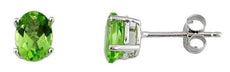 ESTATE 1.80CT AAA PERIDOT 14KT WHITE GOLD 3D CLASSIC OVAL STUD EARRINGS