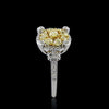 1.24CT WHITE & FANCY YELLOW DIAMOND 18KT 2 TONE GOLD MULTI SHAPE HEART LOVE RING