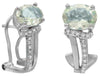 2.36CT DIAMOND & AAA GREEN AMETHYST 14KT WHITE GOLD 3D OVAL & ROUND FUN EARRINGS
