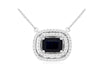 1.42CT DIAMOND & AAA SAPPHIRE 14KT WHITE GOLD EMERALD CUT DOUBLE OVAL NECKLACE