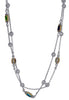 ESTATE AAA MULTI GEM 18KT YELLOW GOLD & 925 SILVER FILIGREE BY THE YARD NECKLACE