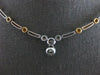 .26CT DIAMOND 14KT 2 TONE GOLD 3D SOLITAIRE 2 STONE MATTE & SHINY LOVE NECKLACE