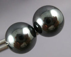 ESTATE LARGE 14KT YELLOW AND BALCK GOLD 3D CLASSIC BALL STUD EARRINGS #27457