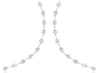 1.06CT DIAMOND 14KT WHITE GOLD 3D ROUND & BAGUETTE CHANDELIER HANGING EARRINGS