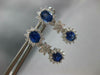 2.31CT DIAMOND & AAA SAPPHIRE 18K WHITE GOLD OVAL & ROUND DOUBLE FLOWER EARRINGS
