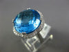 ESTATE 17.24CT DIAMOND & AAA BLUE TOPAZ 14KT WHITE GOLD FLOWER FILIGREE FUN RING