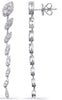 1.43CT DIAMOND 14KT WHITE GOLD 3D MULTI LEAF GRADUATING LOVE HANGING EARRINGS