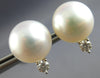 LARGE .10CT DIAMOND & AAA SOUTH SEA PEARL 18K WHITE GOLD SOLITAIRE STUD EARRINGS