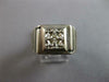 ESTATE LARGE .15CT DIAMOND 14KT WHITE GOLD 3D SOLITAIRE SQUARE MENS RING