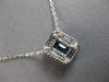 1.34CT DIAMOND & AAA BLUE TOPAZ 14KT WHITE GOLD 3D EMERALD CUT & ROUND PENDANT
