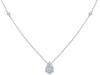 .32CT DIAMOND 14K WHITE GOLD 3D CLASSIC PAVE TEAR DROP BY THE YARD LOVE NECKLACE
