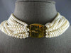 LARGE .60CT DIAMOND & AAA MULTI GEM 14KT 2 TONE GOLD CHOKER LOVE NECKLACE #27478