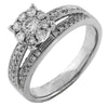 .70CT DIAMOND 14KT WHITE GOLD 3D CLASSIC ROUND FLOWER FILIGREE ENGAGEMENT RING