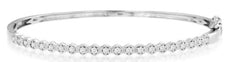 0.48CT DIAMOND 14KT WHITE GOLD HEXAGON ETOILE SEMI ETERNITY CUFF BANGLE BRACELET