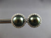 .54CT DIAMOND & AAA TAHITIAN PEARL 14KT WHITE GOLD 3D HALO FLOWER STUD EARRINGS
