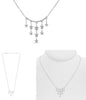 ESTATE .20CT DIAMOND 14KT WHITE GOLD 3D MULTI STAR CHANDELIER BAR LOVE NECKLACE