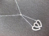 ESTATE .40CT DIAMOND 14KT WHITE GOLD CLASSIC DOUBLE HEART LARIAT LOVE NECKLACE