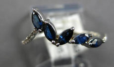 .63CT DIAMOND & AAA SAPPHIRE 14KT WHITE GOLD 3D MARQUISE & ROUND MULTI LEAF RING