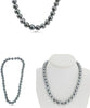 ESTATE AAA 10-12MM TAHITIAN PEARL 18KT WHITE GOLD 3D CLASSIC LOVE NECKLACE