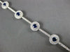 LARGE 5.74CT DIAMOND & AAA SAPPHIRE 14K WHITE GOLD 3D ROUND HALO TENNIS BRACELET