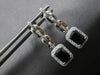 1.58CT DIAMOND & AAA SAPPHIRE 14K WHITE GOLD 3D HALO MULTI LINK HANGING EARRINGS