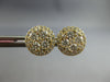 ESTATE .92CT DIAMOND 14K YELLOW GOLD 3D CLASSIC ROUND CLUSTER HALO STUD EARRINGS