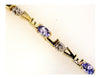 2.06CT DIAMOND & AAA TANZANITE 14KT YELLOW GOLD 3D CLASSIC LOVE TENNIS BRACELET