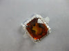 LARGE 7.96CT DIAMOND & AAA CITRINE 14KT WHITE GOLD CUSHION & ROUND HALO FUN RING