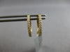 ESTATE .27CT DIAMOND 18K YELLOW GOLD 3D CLASSIC OVAL HUGGIE FUN HANGING EARRINGS