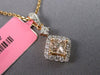 .69CT WHITE & FANCY YELLOW DIAMOND 18KT WHITE & ROSE GOLD 3D SQUARE HALO PENDANT