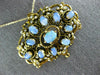 ANTIQUE LARGE 5CT AAA OPAL & PEARL 14K YELLOW GOLD FILIGREE BROOCH PENDANT #2755