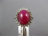 5.35CT DIAMOND & AAA CABOCHON RUBY 14KT WHITE GOLD 3D ROUND & OVAL HALO FUN RING