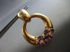 LARGE 4.80CT DIAMOND & AAA AMETHYST 18KT ROSE GOLD 3D CIRCULAR HANGING EARRINGS