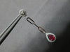 .78CT DIAMOND & AAA RUBY 14K WHITE GOLD PEAR SHAPE & ROUND HALO HANGING EARRINGS