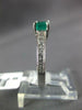 ESTATE 1.20CT DIAMOND & AAA EMERALD 14KT WHITE GOLD 3D CLASSIC ENGAGEMENT RING