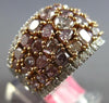 LARGE 3.66CT WHITE & PINK DIAMOND 18K WHITE & ROSE GOLD CLUSTER ANNIVERSARY RING