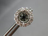 LARGE .87CT DIAMOND 18K WHITE GOLD 3D ROUND FLOWER HALO SEMI MOUNT STUD EARRINGS