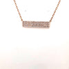ESTATE 1.08CT DIAMOND 18KT ROSE GOLD 3D MULTI ROW RECTANGULAR BAR LOVE NECKLACE