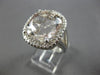 EXTRA LARGE 15.51CT DIAMOND & AAA MORGANITE 14KT WHITE GOLD CUSHION & ROUND RING